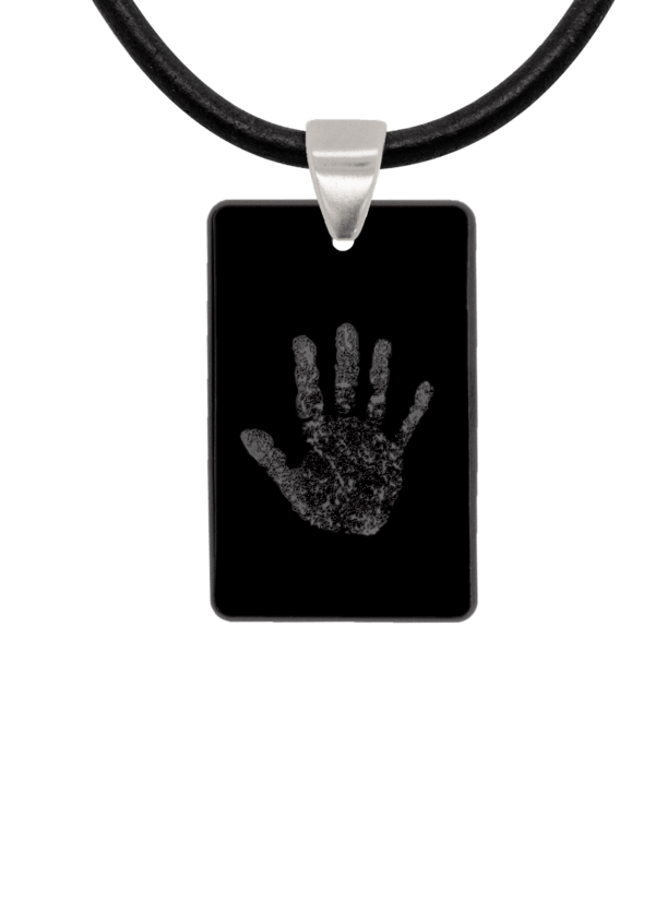 Black Handprint Keepsake Pendant