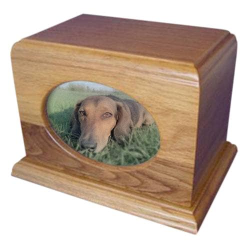 Eternity Oak Photo Pet Urn