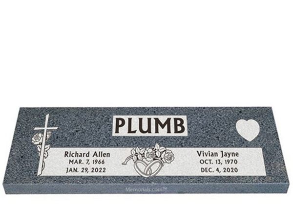 Eternity Together Companion Granite Headstone 42 x 12