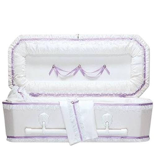 Exquisite Lilac Premie Child Casket