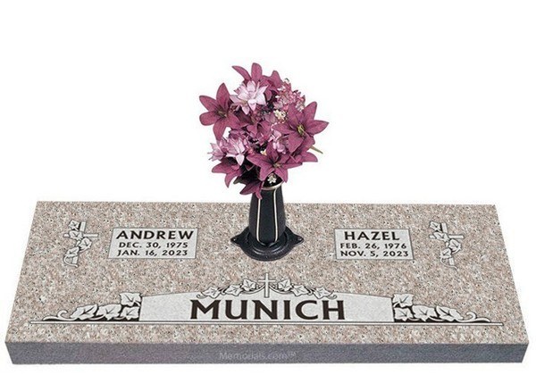 Faith In All Companion Granite Headstone 40 x 14