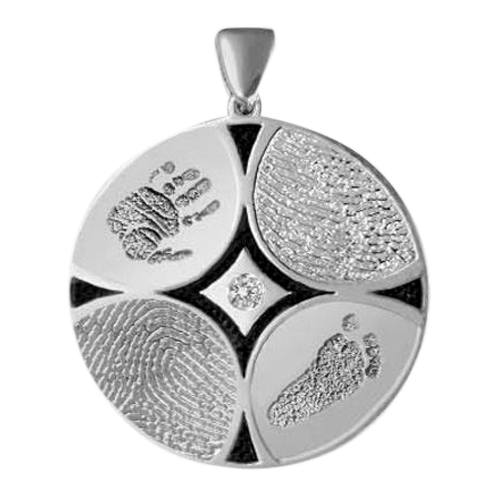 Family 4 Print Sterling Silver Keepsake