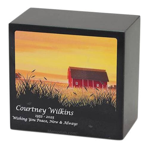 Farmhouse Marble Cremation Urn