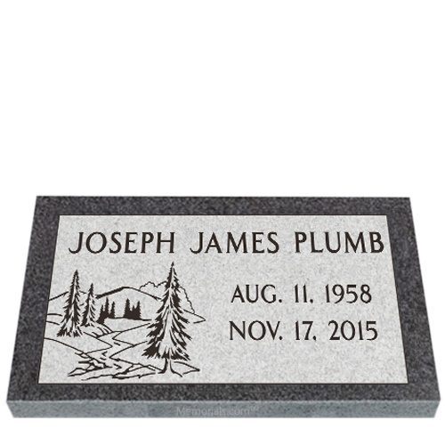 Fields of Evergreen Granite Grave Marker 20 x 10