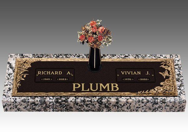 Floral Delight Companion Cremation Headstone