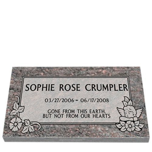 Flower Angel Child Granite Grave Marker