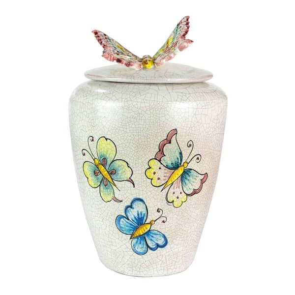 Flying Butterfly Ceramic Urn for Ashes