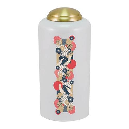 Flying Cranes White Cremation Urn