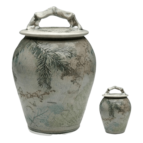 Forest Crackle Raku Cremation Urns