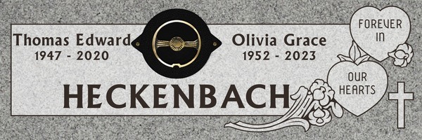 Forever in Our Hearts Granite Headstone 36 x 12