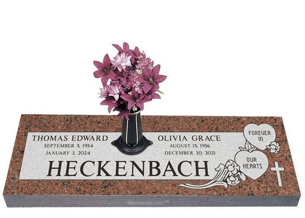 Forever in Our Hearts Granite Headstone 36 x 12