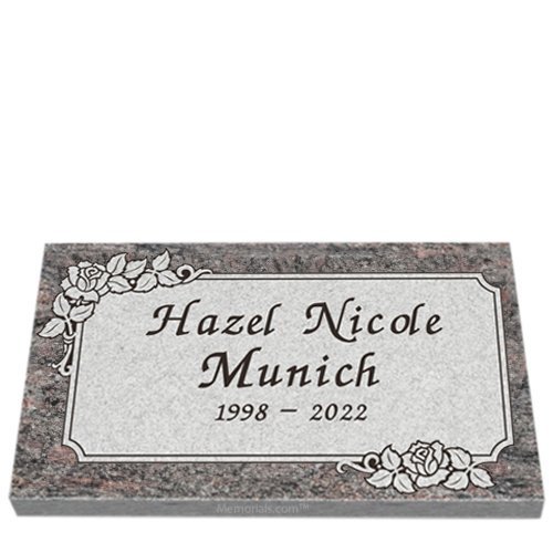 Forever Roses Granite Grave Marker 20 x 10