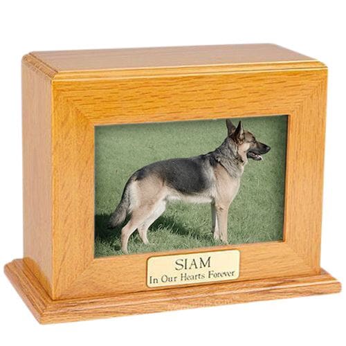 Framed Oak Horizontal Photo Pet Urns