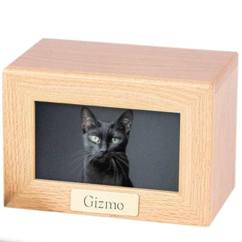 Framed Oak Marble Photo Pet Urn