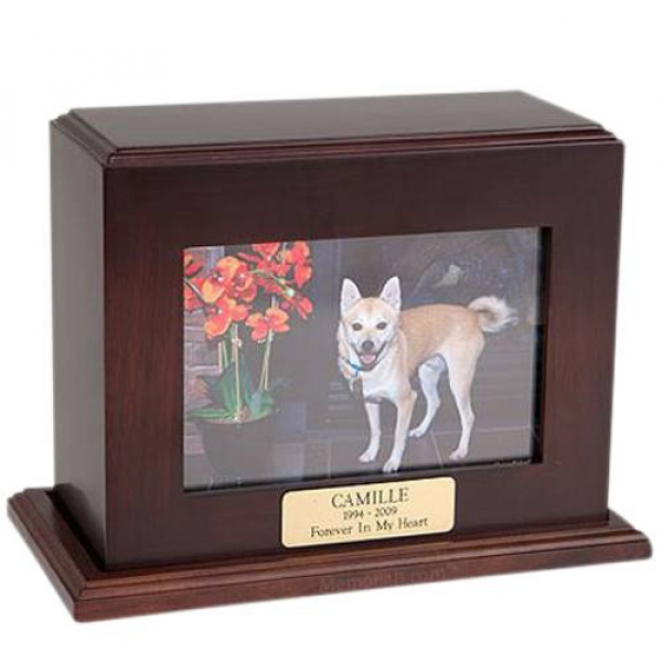 Framed Walnut Horizontal Photo Pet Urns