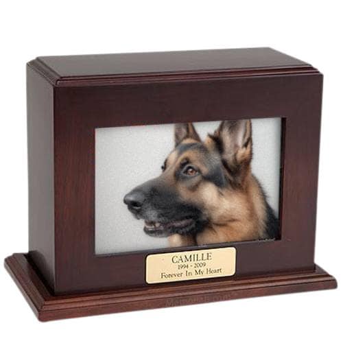 Framed Walnut Horizontal Photo Pet Urns