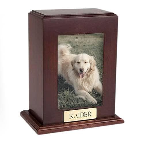 Framed Walnut Vertical Photo Pet Urns