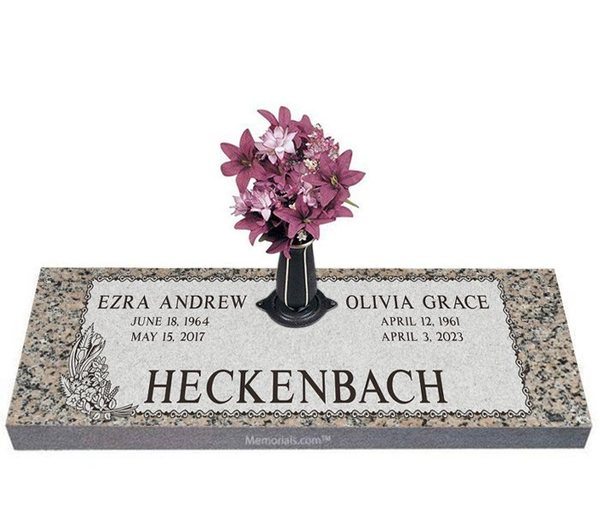 Fruit of Life Companion Granite Headstone 36 x 12