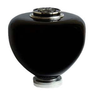 Black Crystal Glass Cremation Urn