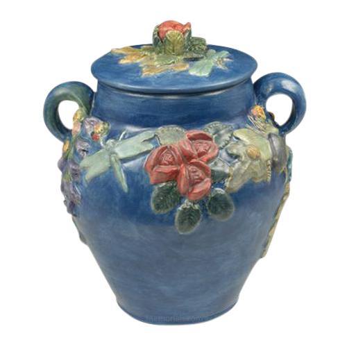 Garden of Eden Ceramic Cremation Urn