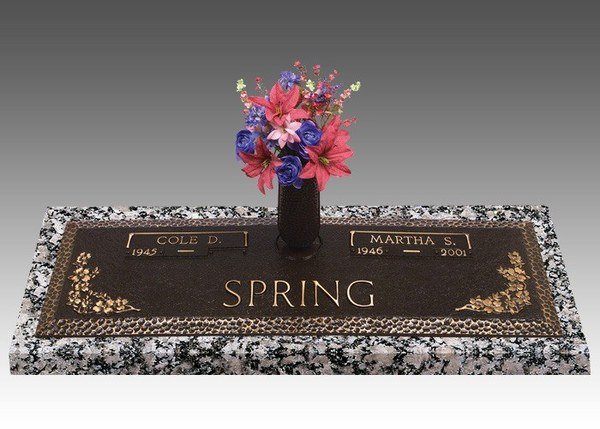 Garden of Life Dogwood Bronze Headstone 44 x 14