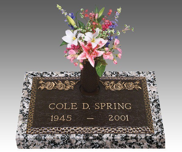 Garden of Life Rose Bronze Grave Marker 24 x 12