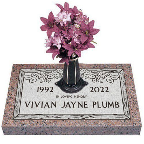 Garden of Roses Granite Grave Marker 20 x 10