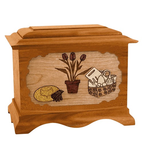 Gardening Mahogany Cremation Urn for Two