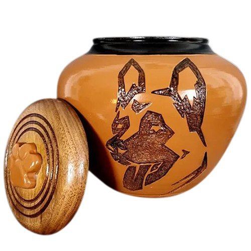 German Shepard Ceramic Cremation Urn