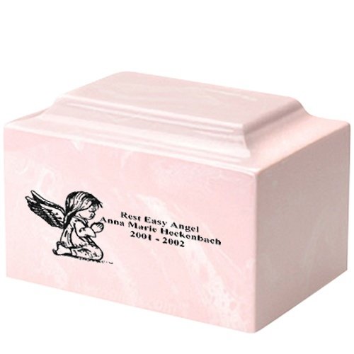 Girl Cherub Pink Marble Infant Urn