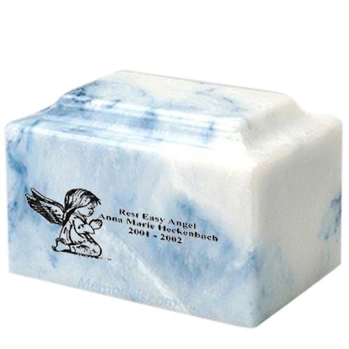 Girl Cherub Sapphire Onyx Marble Infant Urn