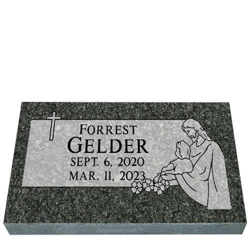 Gods Embrace Child Granite Grave Marker