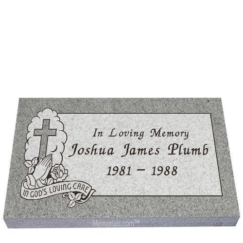Gods Loving Care Child Granite Grave Marker
