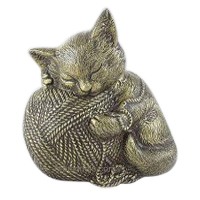 Gold Cat Cremation Urn