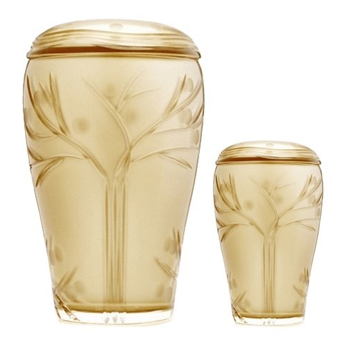 Gold Leafs Glass Cremation Urns