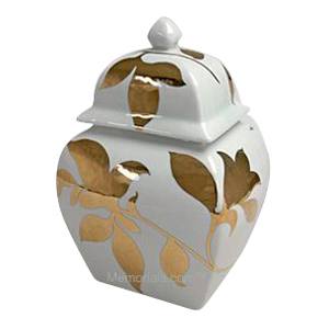 Gold Leaves Pet Cremation Urn