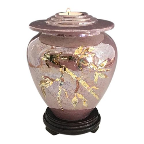 Golden Heart Ceramic Urn