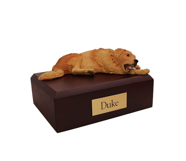 Golden Retriever with Bone Medium Dog Urn