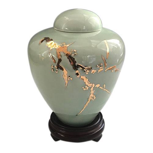 Golden Water Child Ceramic Urn