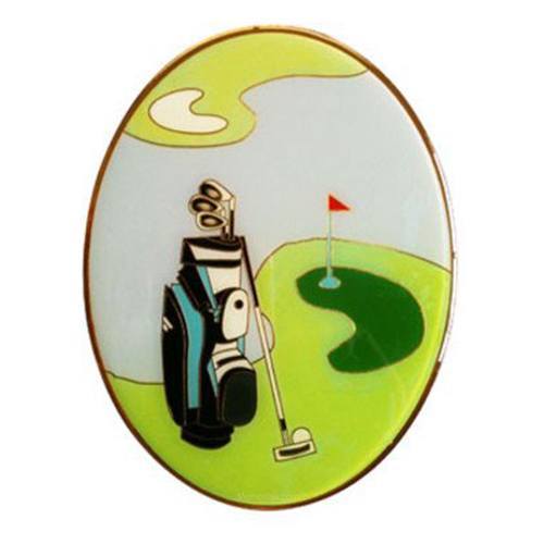 Golfing Cloisonne Urn Applique