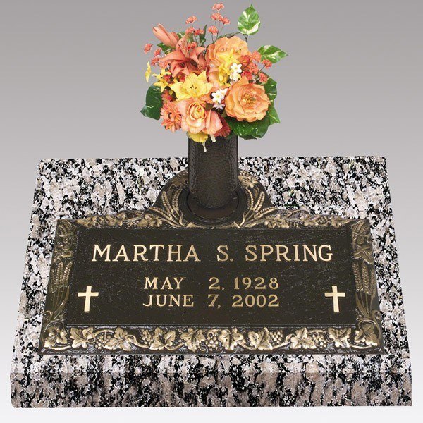 Grape Devotion Bronze Grave Marker 24 x 18
