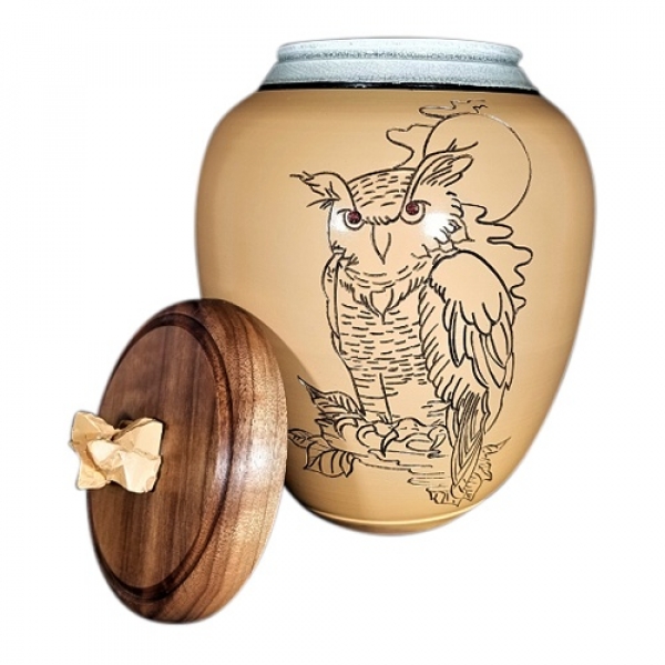 Great Horned Owl Cremation Urn