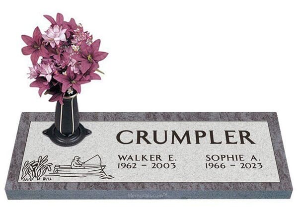 Greatest Catch Companion Granite headstone 36 x 12
