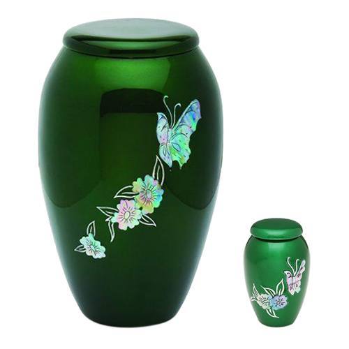 Green Butterfly Cremation Urns