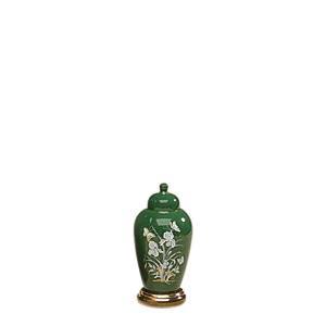 Green Iris Small Ceramic Urn