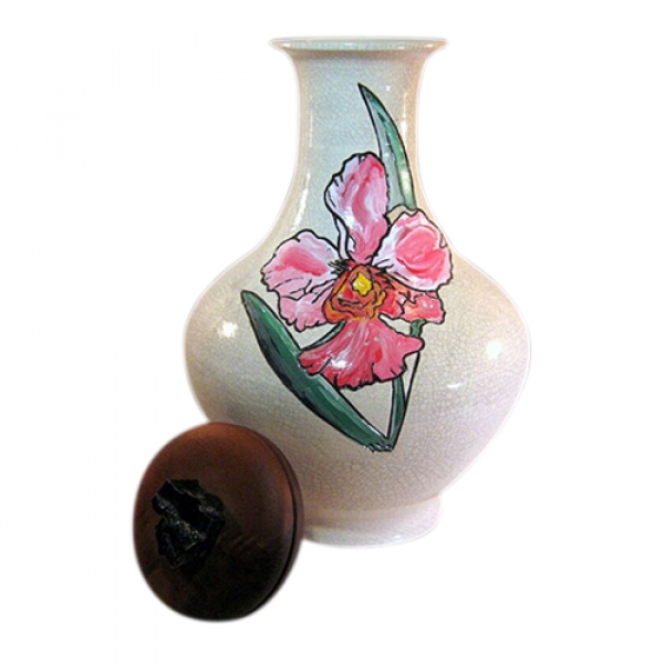 Green Ivy Floral Cremation Urn