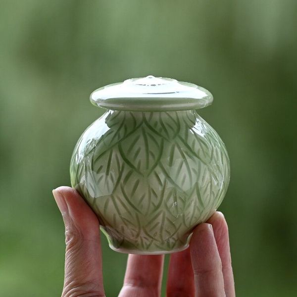 Green Leaves Small Pet Urn