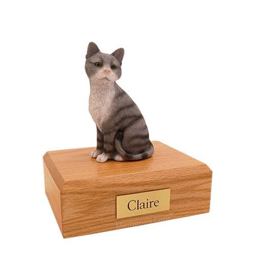 Grey & White Large Cat Urn