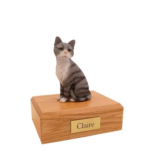 Grey & White Medium Cat Urn