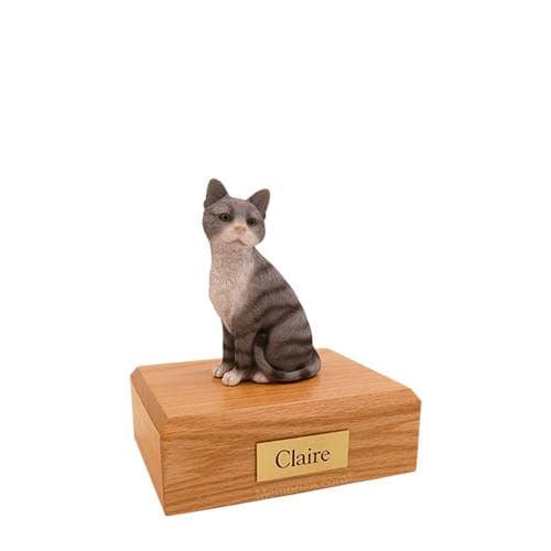 Grey & White Small Cat Urn